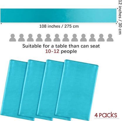 Aneco 4 Pack Satin Table Runner 12 x 108 Inch Long Bright Silk and Smooth - Image 2