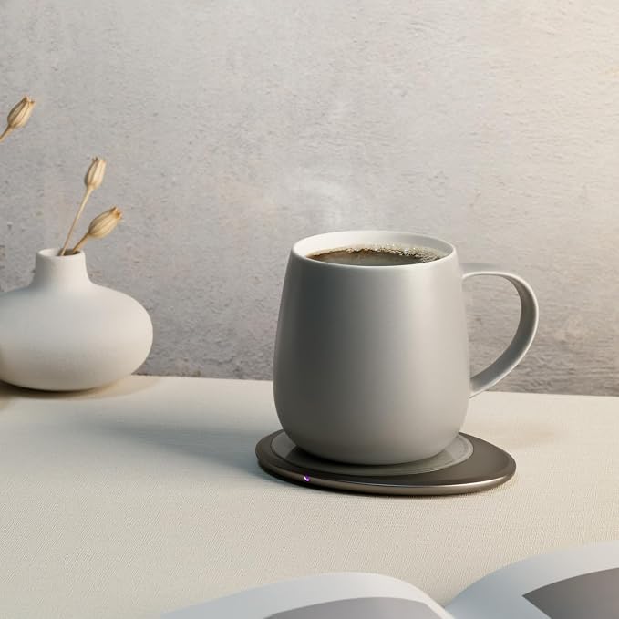 Ui 3 Self-Heating Mug Set – Soft Gray | 12 fl oz / 355 mL Ceramic Coffee & Tea - Image 3