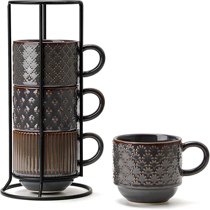 JIEMEI HOME Large Ceramic Coffee Mug Set of 4 by JHJIEMEIHOME