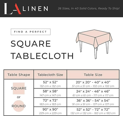LA Linen Polyester Poplin Washable Square Tablecloth, Stain and Wrinkle Resistant Table Cover 72x72, Fabric Table Cloth for Dinning, Kitchen, Party, Holiday 72 by 72-Inch, Teal Dark