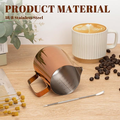 Amrules Milk Frothing Pitcher, 12 oz Milk Frother Cup - Image 5