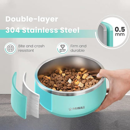 Pawaii Dog Bowl, 68 oz Stainless Steel Food and Water Bowl, ID Tag, 1 Pack | - Image 2