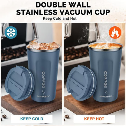 MOMSIV 17oz Travel Coffee Mug, Insulated Coffee Cup - Image 3