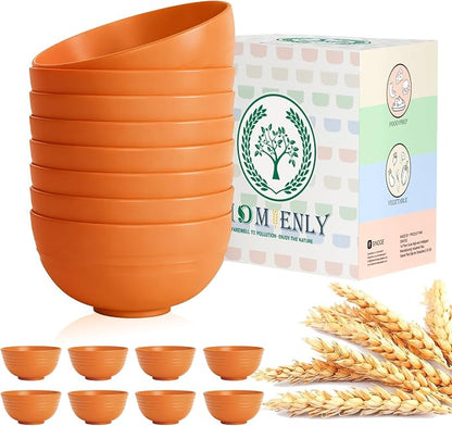 Wheat Straw Bowls Set, Unbreakable & Lightweight Microwave Safe Bowls by HOMIENLY