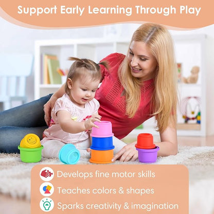 ZYFLSQ Stacking Cups Baby Toy 8 Pcs, Nesting Cups - Image 5