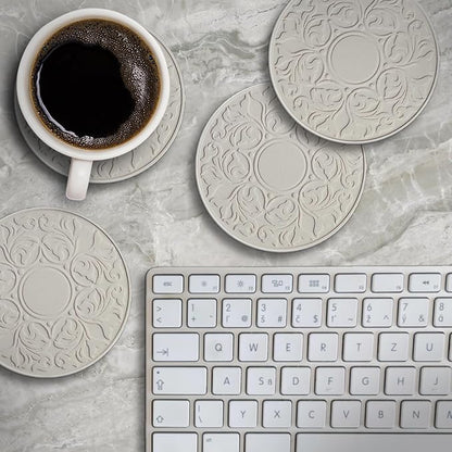 Thirstystone Victorian Lace 4 Pack Embossed Stone Coaster Set Manufactured in - Image 5
