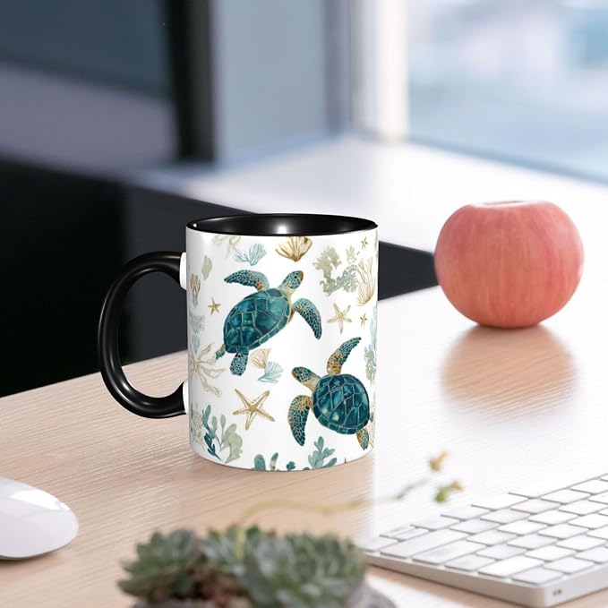 Yrebyou Sea ​​Turtle Coffee Mug 11oz Ceramic Cup - Image 6