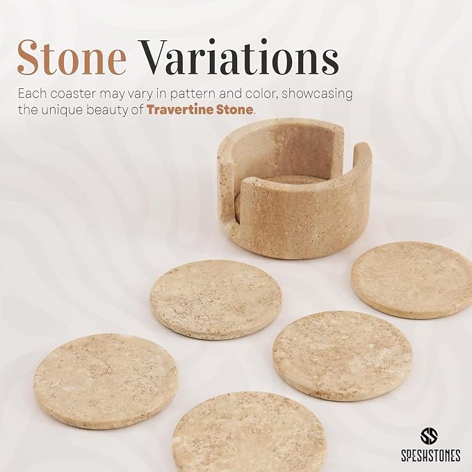 Travertine Coasters Set of 6 - Image 4