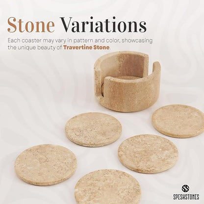 Travertine Coasters Set of 6 - Image 4
