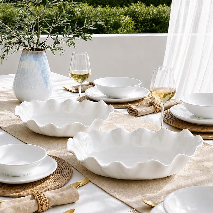 DOWAN Ceramic Serving Bowls Set of 2, Large Serving Dishes - Image 3