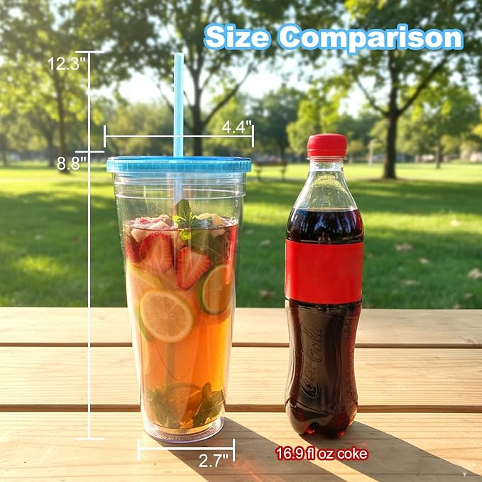 Zukro Clear Double Wall Plastic Tumbler - Image 4