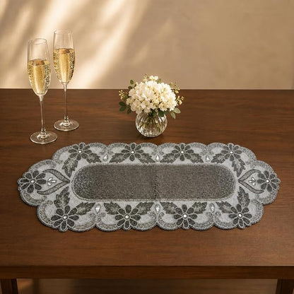 Handmade Beaded Table Runner 13 x 36 Inch, Decorative Dining Table Accent - Image 5