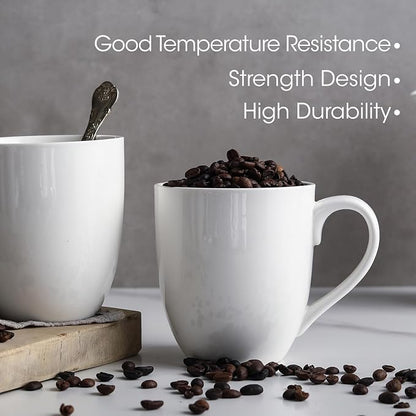 16OZ Ceramic Coffee Mugs Set, Large White Coffee Cups - Image 5