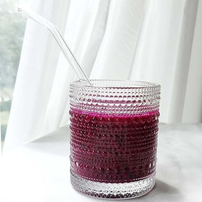 Hobnail Drinking Glasses Set of 6, 10 oz, Cocktail Glasses Vintage Glasses - Image 7
