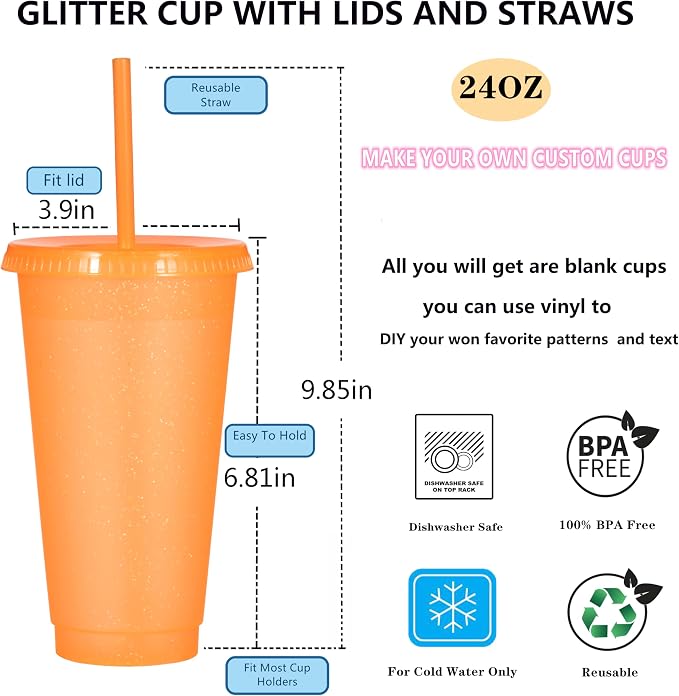 Suertestarry Tumbler with Straw and Lid, Water Bottle Iced Coffee Travel Mug Cup - Image 2