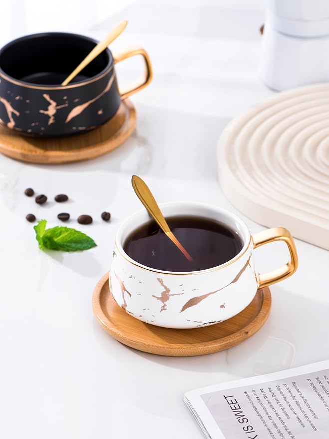 2 Sets of 10 oz Luxury Golden Marble Tea/Coffee Cup - Image 7
