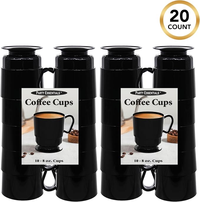 Party Essentials 8-Ounce Hard Plastic Coffee Cup/Tea Mug - Image 3