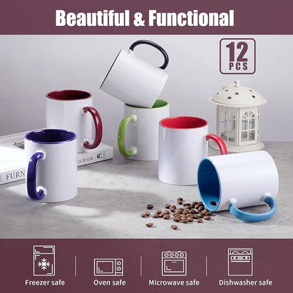 TANGLONG 11oz Tazas Para Sublimar Set of 12-6 White and 6 Black-with Box | - Image 4