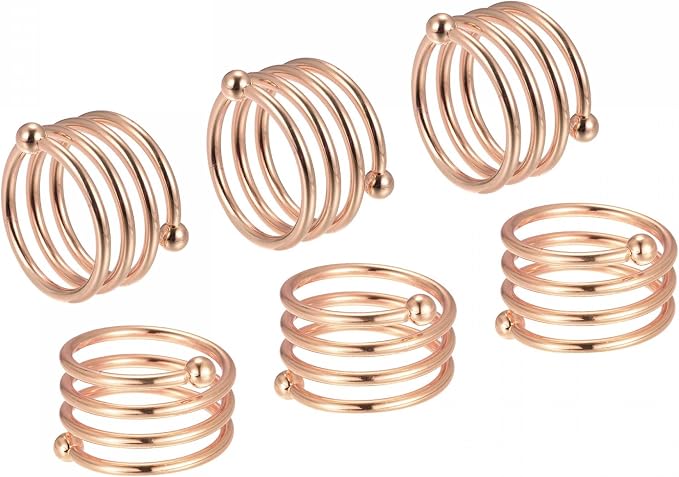 uxcell Metal Napkin Rings Set of 6, Spiral Napkin Ring Holder Buckle by uxcell