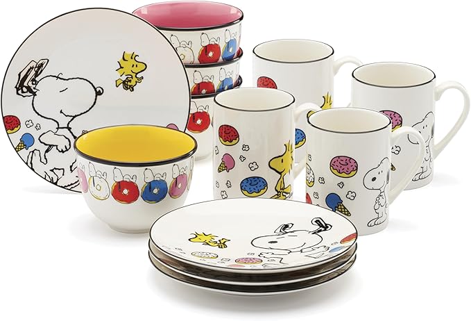 Lenox Chef Snoopy Porcelain 12-Piece Dinnerware Set by Lenox