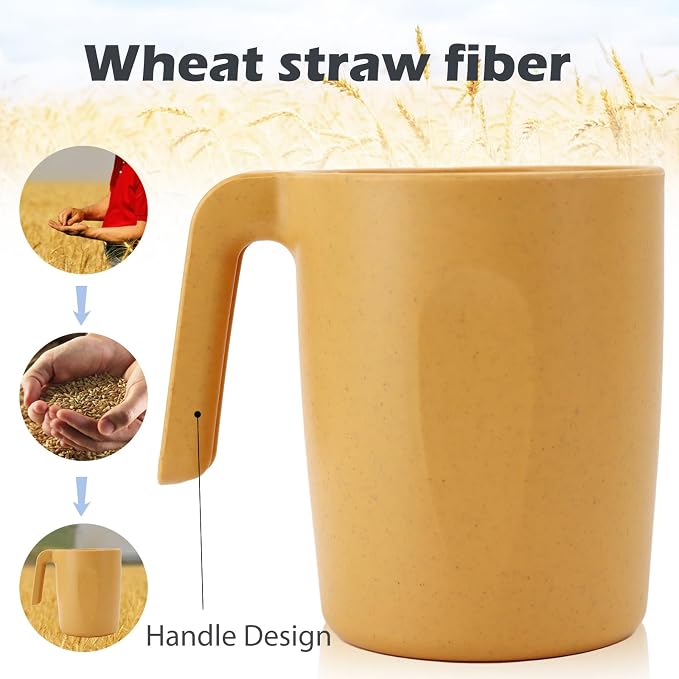 PYRMONT Wheat Straw Cups 16 Oz Alternative Plastic Cups - Image 6