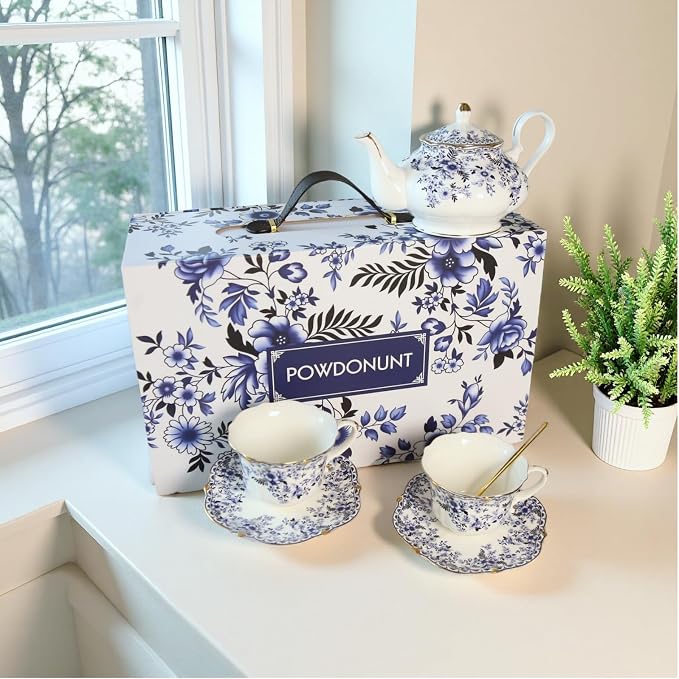 Vintage Floral Porcelain Bone China Tea Set - Image 5