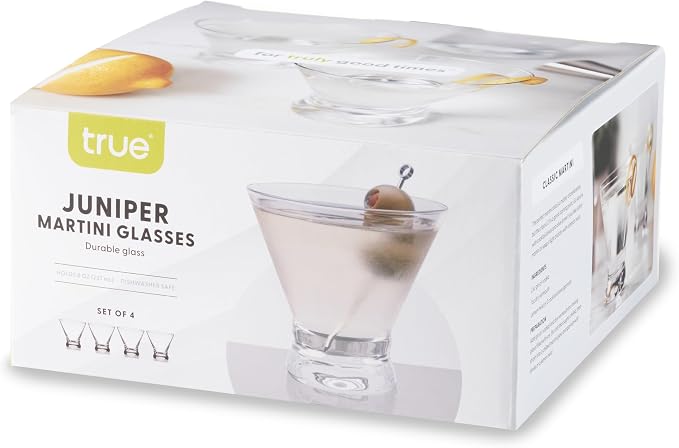True Stemless Martini Glasses, 8 oz Modern Cocktail Glasses - Image 9