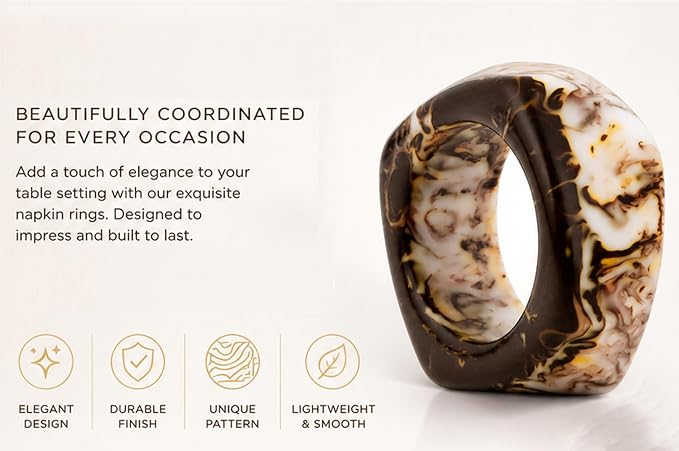 Blush Gold Epoxy Napkin Rings, blush & gold finish, farmhouse & wedding table - Image 7