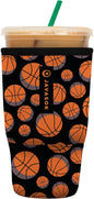 Sok It JavaSok Iced Coffee & Cold Soda Insulated Neoprene Cup Sleeve (Basketball, Large: 30-32oz)