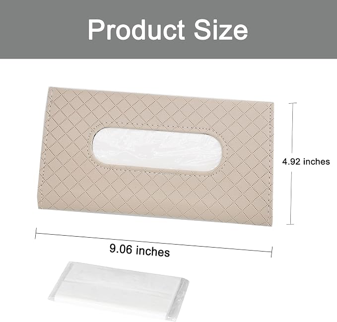 Car Sun Visor Tissue Holder, Car Napkin Holder, Premium PU Leather, Mask Holder - Image 3