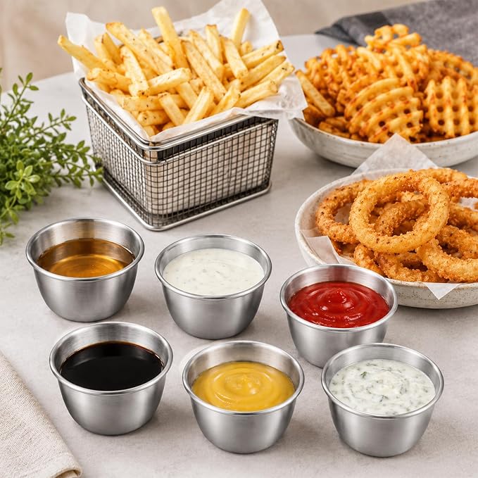 32Pcs 2.5oz Metal Ramekins Sauce Cups Stainless Steel Dipping Cups | Bulk Small - Image 6
