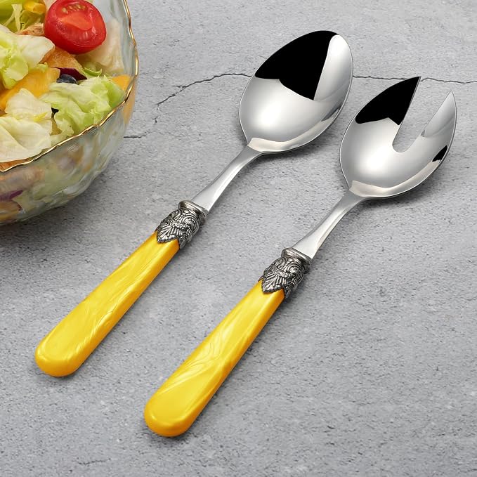 2-piece Salad Servers Stainless Steel Salad Serving Set Salad Fork and Spoon - Image 4