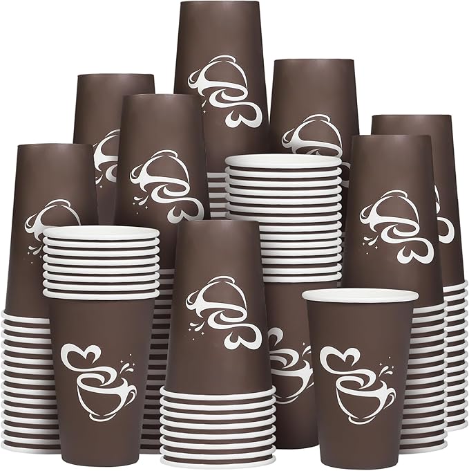 Clawsoff 16 oz 180 Count Paper Coffee Cups Disposable Hot Coffee Cups Brown | by BuyNow