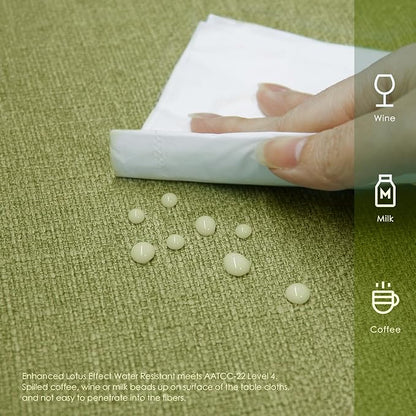 BALCONY & FALCON Rectangle Tablecloth Washable Wrinkle Resistant and Water Proof Table Cloth Decorative Linen Fabric Tablecloths for Dining Parties Kitchen Wedding and Outdoor (Avocado Green, 55x95)
