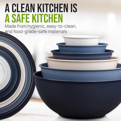 Zulay Kitchen 12 Piece Plastic Mixing Bowls - Image 6