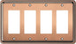 Henne Bery Rope Edge Decorative Wall Plate Switch Plate Outlet Cover (Quad Decorator, Antique Copper)