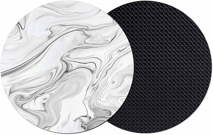 White Gray Marble Coasters Set of 2, Modern Minimalist Abstract Texture Soft by PIEPLE