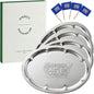 4 Pack 250th Anniversary USA Oval Silver Serving Trays by Zenovlux