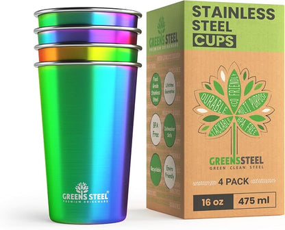Stainless Steel Cups 16 oz Pint Tumbler by GreensSteel