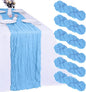 6 Pack Baby Blue Cheesecloth Table Runner 35 x 120 Inch | Boho Gauze Fabric by RestfulGlow