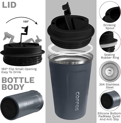 Insulated Travel Coffee Mug, Stainless Steel Coffee Cup - Image 2