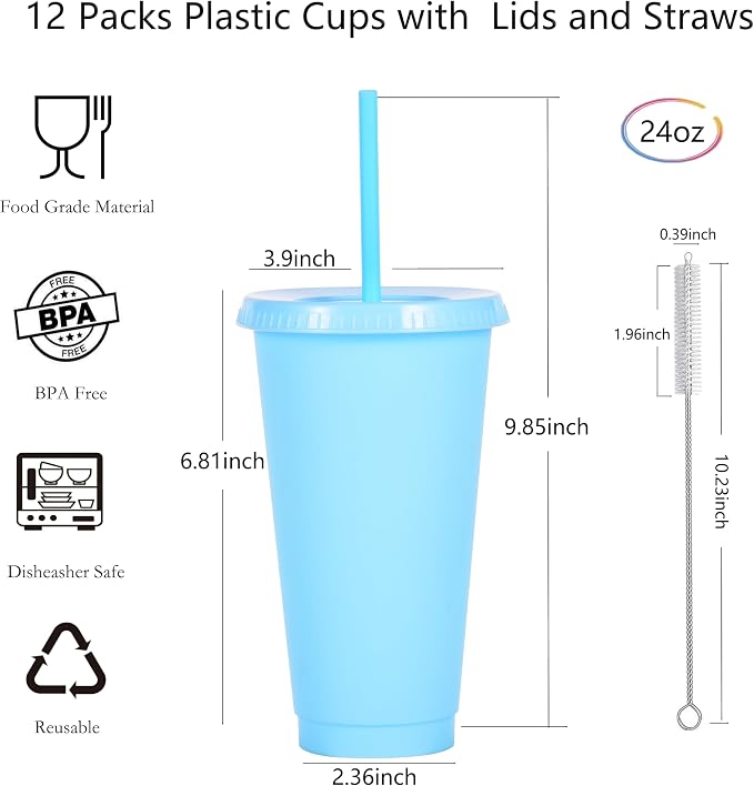 24 oz Reusable Plastic Cups, Custom Cups - Image 2