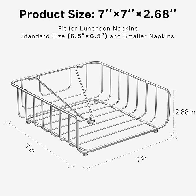 Napkin Holder for Table with Weighted Arm, Dinner Metal Flat Napkin Holders for - Image 3