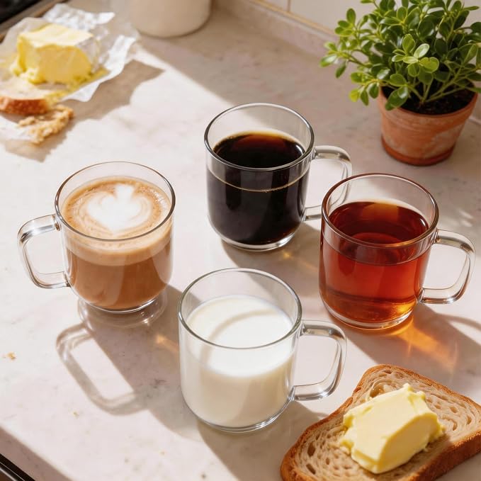 Glass Coffee Mugs, 8 oz iced coffee cups, Glass Mugs - Image 7