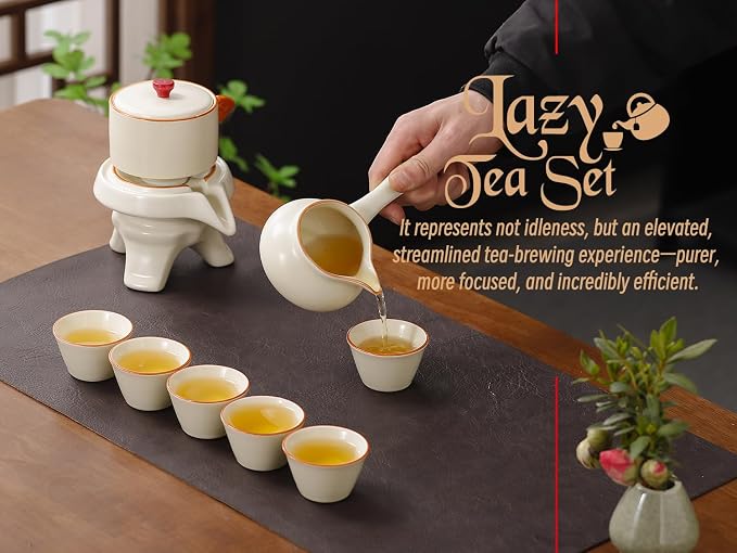 Japanese tea set with Infuser Semi Automatic Tea Set Magic Teapot with 6 cups - Image 3