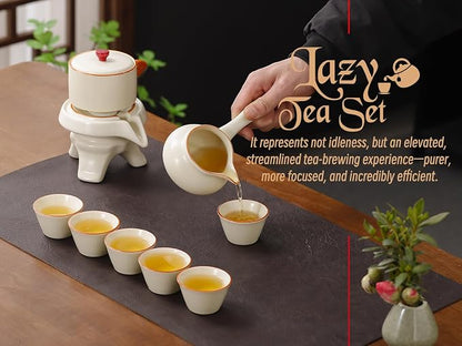 Japanese tea set with Infuser Semi Automatic Tea Set Magic Teapot with 6 cups - Image 3