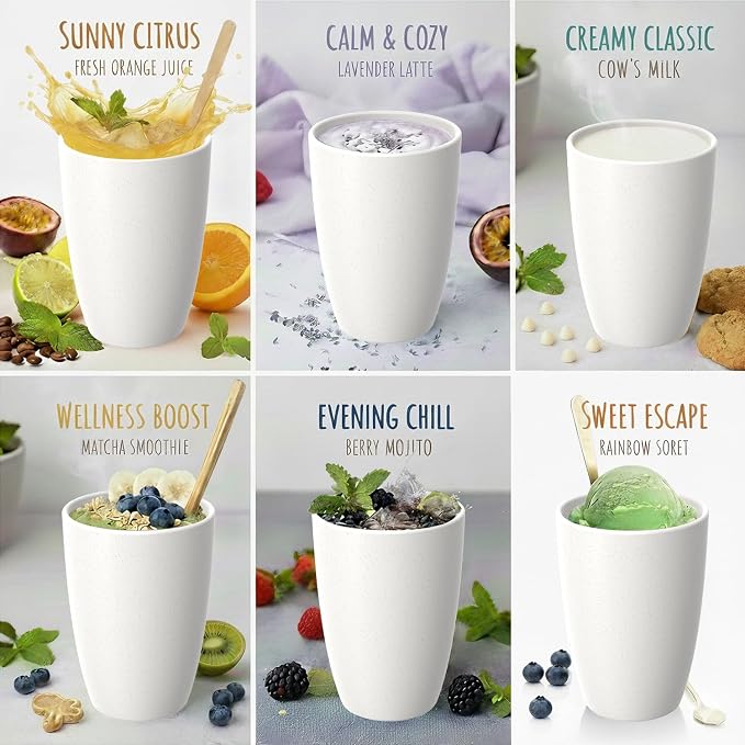 Wheat Straw Unbreakable Cup, 20 OZ Reusable Water Drinking Glasses Sets of 6 - Image 4