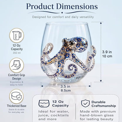 Red Crab 3D Ocean Animal Artisan Glassware, Novelty Drinking Cup | Handcrafted - Image 3
