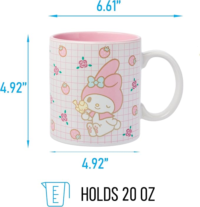 Silver Buffalo Sanrio Hello Kitty and My Melody Duo, Ceramic Mug, 20oz | Hello - Image 2