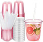 Ziliny 50 Sets 12 oz Pink Plastic Cups by Ziliny